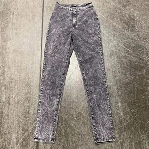 Women Grey/black High Wasted Fashion Nova Skinny Jeans 24W Inseam 29.5 Sz 7